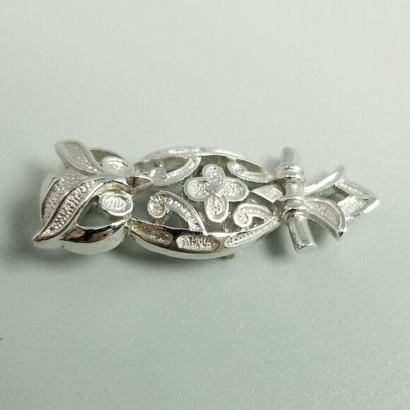 Vintage Crown Trifari Owl Bird Brooch, Signed Lapel Pin, Retro Estate - Picture 6 of 7